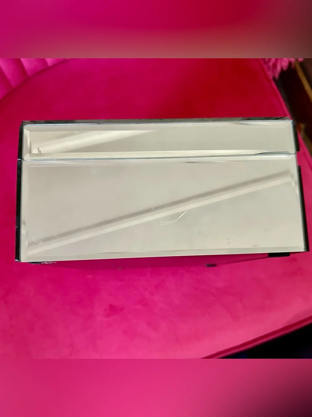 Pier 1 Mirrored Jewelry Tray with Clear Crystal Accents